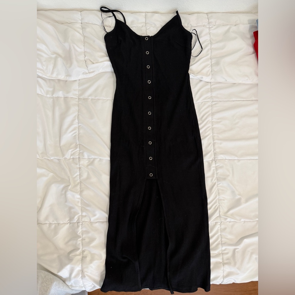 Princess Polly Black Button-Down Dress
